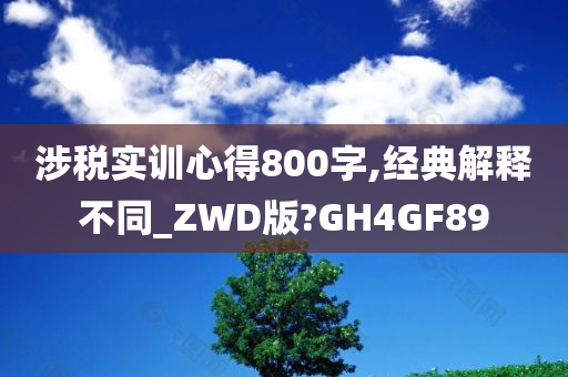 涉税实训心得800字,经典解释不同_ZWD版?GH4GF89