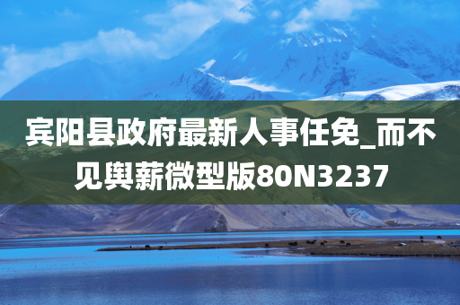 宾阳县政府最新人事任免_而不见舆薪微型版80N3237