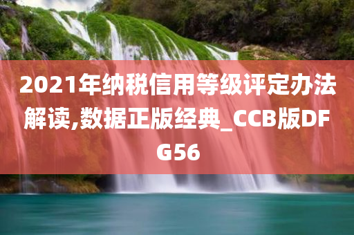 2021年纳税信用等级评定办法解读,数据正版经典_CCB版DFG56