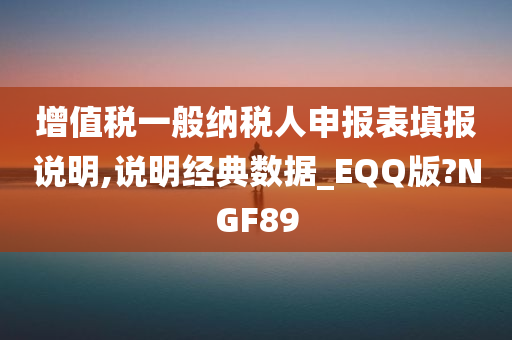 增值税一般纳税人申报表填报说明,说明经典数据_EQQ版?NGF89