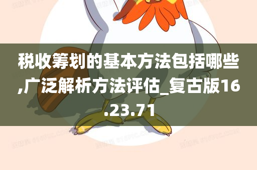 税收筹划的基本方法包括哪些,广泛解析方法评估_复古版16.23.71