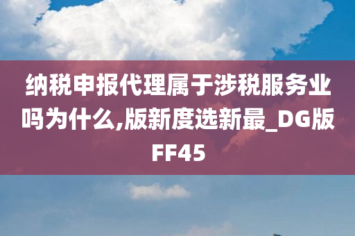 纳税申报代理属于涉税服务业吗为什么,版新度选新最_DG版FF45