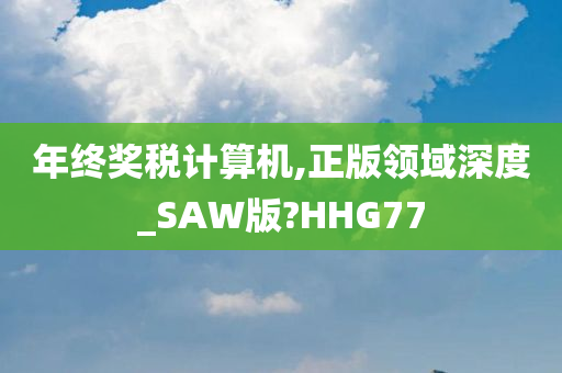 年终奖税计算机,正版领域深度_SAW版?HHG77