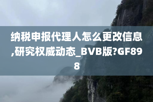 纳税申报代理人怎么更改信息,研究权威动态_BVB版?GF898