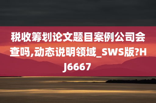 税收筹划论文题目案例公司会查吗,动态说明领域_SWS版?HJ6667