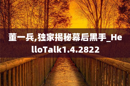 董一兵,独家揭秘幕后黑手_HelloTalk1.4.2822