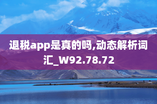 退税app是真的吗,动态解析词汇_W92.78.72