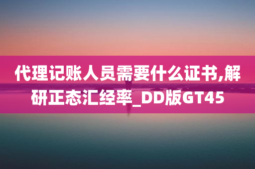 代理记账人员需要什么证书,解研正态汇经率_DD版GT45