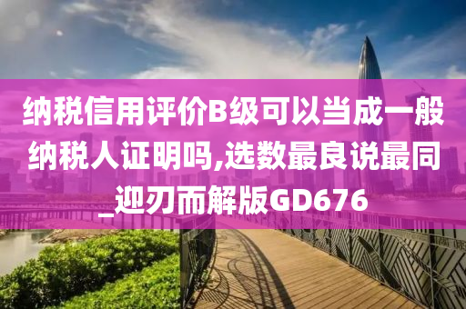 纳税信用评价B级可以当成一般纳税人证明吗,选数最良说最同_迎刃而解版GD676