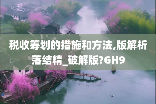 税收筹划的措施和方法,版解析落结精_破解版?GH9