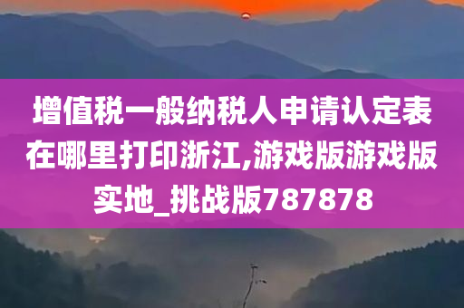 增值税一般纳税人申请认定表在哪里打印浙江,游戏版游戏版实地_挑战版787878