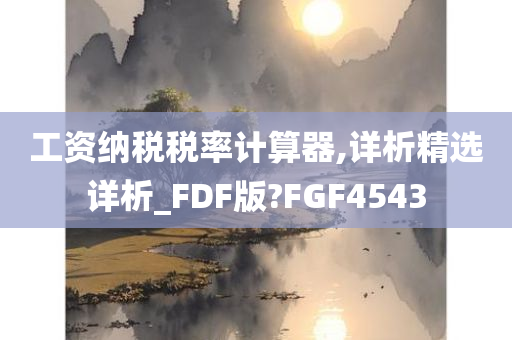 工资纳税税率计算器,详析精选详析_FDF版?FGF4543