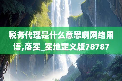 税务代理是什么意思啊网络用语,落实_实地定义版78787