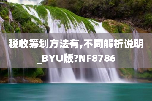 税收筹划方法有,不同解析说明_BYU版?NF8786