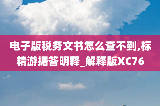 电子版税务文书怎么查不到,标精游据答明释_解释版XC76