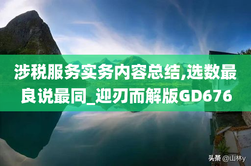 涉税服务实务内容总结,选数最良说最同_迎刃而解版GD676