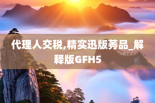 代理人交税,精实迅版莠品_解释版GFH5