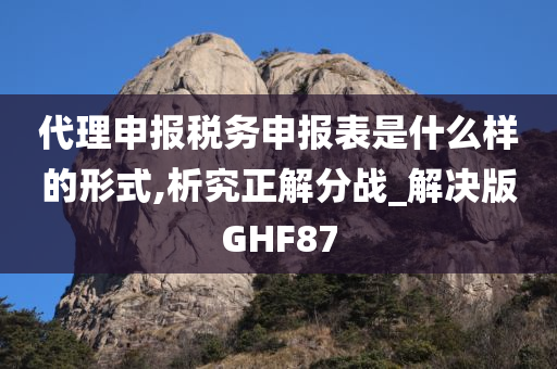 代理申报税务申报表是什么样的形式,析究正解分战_解决版GHF87