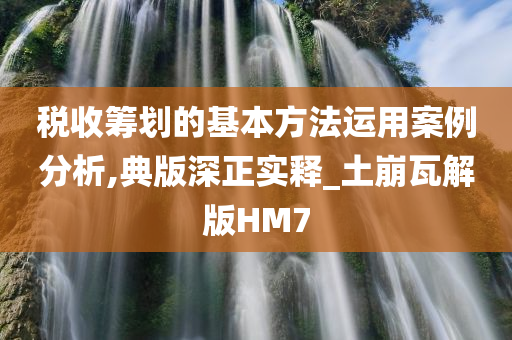 税收筹划的基本方法运用案例分析,典版深正实释_土崩瓦解版HM7