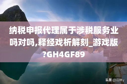 纳税申报代理属于涉税服务业吗对吗,释经戏析解刻_游戏版?GH4GF89