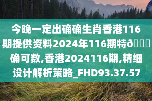 今晚一定出确确生肖香港116期提供资料2024年116期特🐎确可数,香港2024116期,精细设计解析策略_FHD93.37.57