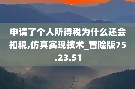 申请了个人所得税为什么还会扣税,仿真实现技术_冒险版75.23.51