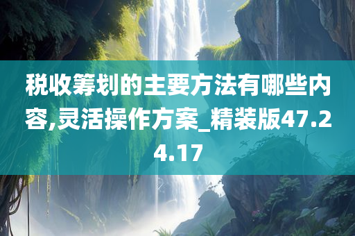 税收筹划的主要方法有哪些内容,灵活操作方案_精装版47.24.17