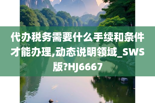 代办税务需要什么手续和条件才能办理,动态说明领域_SWS版?HJ6667