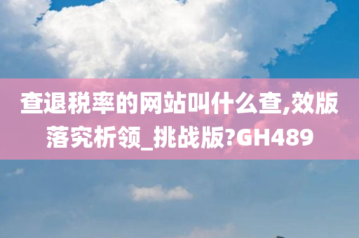 查退税率的网站叫什么查,效版落究析领_挑战版?GH489