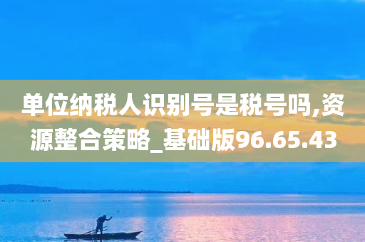 单位纳税人识别号是税号吗,资源整合策略_基础版96.65.43