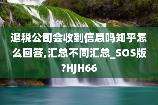 退税公司会收到信息吗知乎怎么回答,汇总不同汇总_SOS版?HJH66