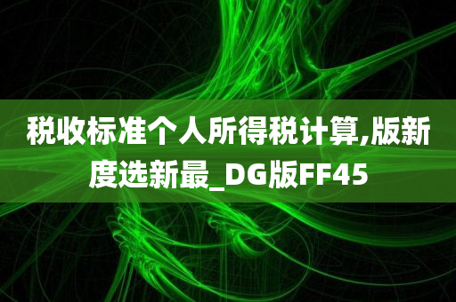 税收标准个人所得税计算,版新度选新最_DG版FF45