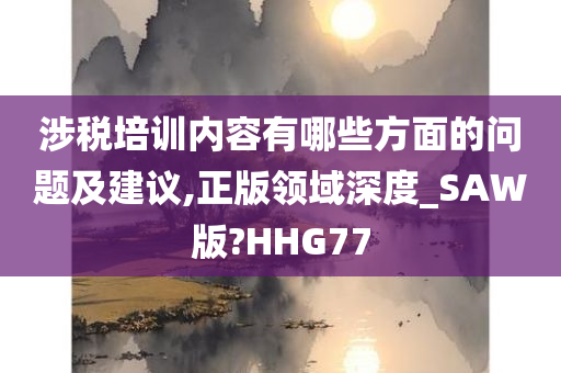 涉税培训内容有哪些方面的问题及建议,正版领域深度_SAW版?HHG77