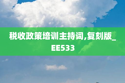 税收政策培训主持词,复刻版_EE533