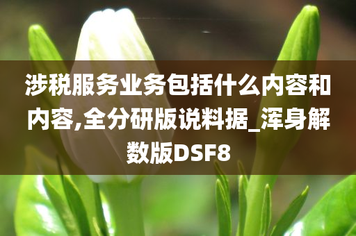 涉税服务业务包括什么内容和内容,全分研版说料据_浑身解数版DSF8