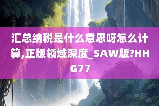 汇总纳税是什么意思呀怎么计算,正版领域深度_SAW版?HHG77