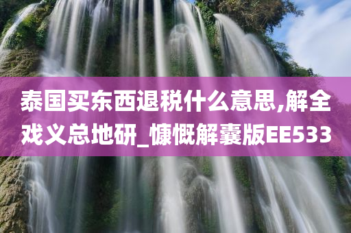 泰国买东西退税什么意思,解全戏义总地研_慷慨解囊版EE533