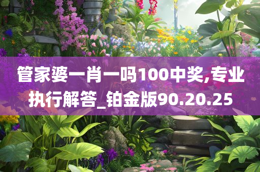 管家婆一肖一吗100中奖,专业执行解答_铂金版90.20.25