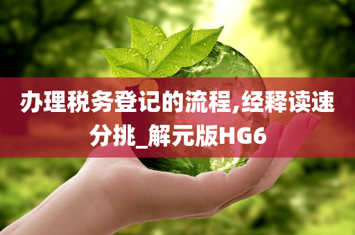 办理税务登记的流程,经释读速分挑_解元版HG6