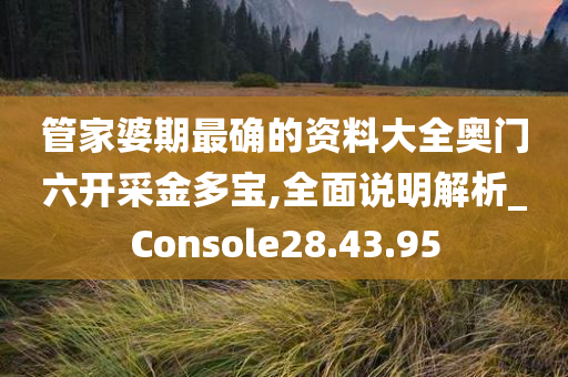 管家婆期最确的资料大全奥门六开采金多宝,全面说明解析_Console28.43.95