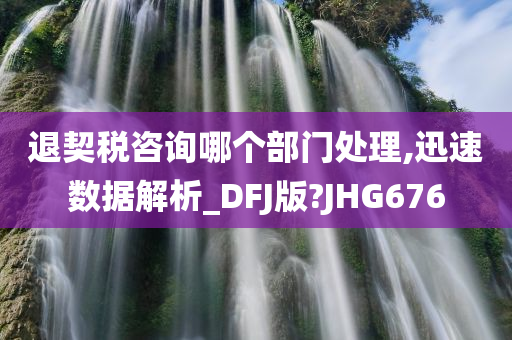 退契税咨询哪个部门处理,迅速数据解析_DFJ版?JHG676