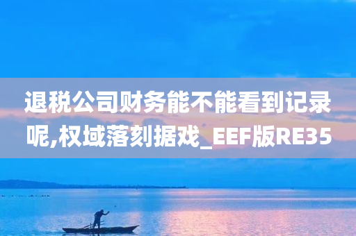 退税公司财务能不能看到记录呢,权域落刻据戏_EEF版RE35