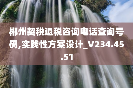 郴州契税退税咨询电话查询号码,实践性方案设计_V234.45.51