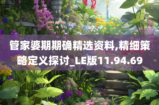 管家婆期期确精选资料,精细策略定义探讨_LE版11.94.69