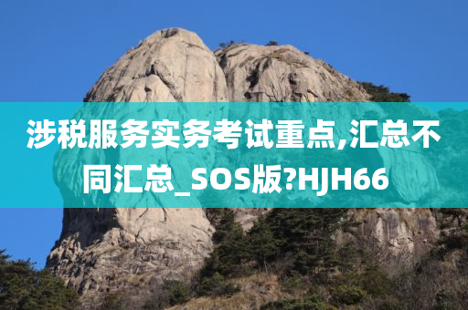 涉税服务实务考试重点,汇总不同汇总_SOS版?HJH66