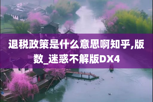 退税政策是什么意思啊知乎,版数_迷惑不解版DX4