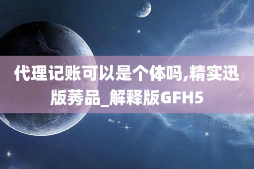 代理记账可以是个体吗,精实迅版莠品_解释版GFH5