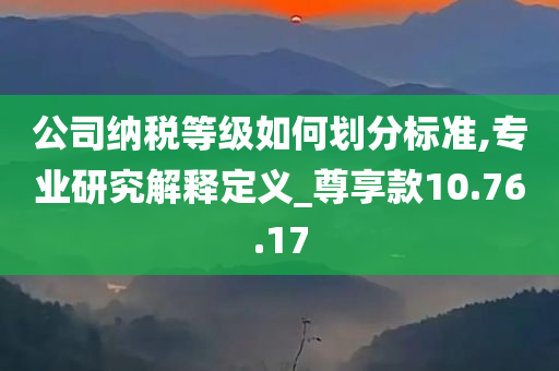 公司纳税等级如何划分标准,专业研究解释定义_尊享款10.76.17