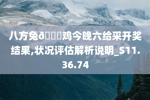 八方兔🐎鸡今晚六给采开奖结果,状况评估解析说明_S11.36.74
