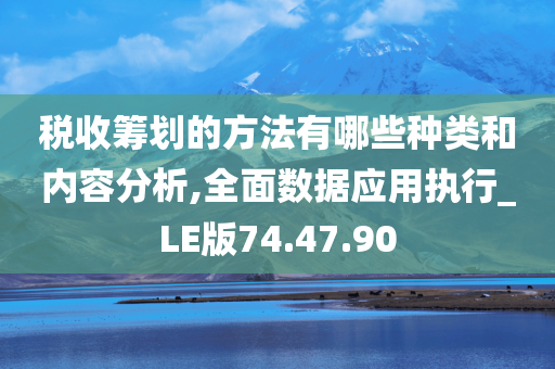 税收筹划的方法有哪些种类和内容分析,全面数据应用执行_LE版74.47.90